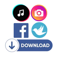 social icons, facebook downloader, tiktok downloader, instagram downloader. vidmate features